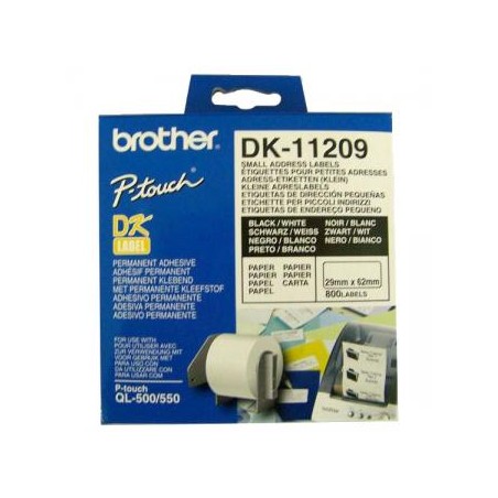 Brother etykiety papierowe 29mm x 62mm, biała, 800 szt., DK11209, do drukarek typu QL
