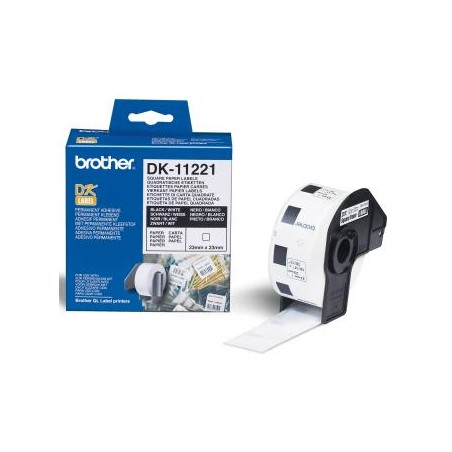 Brother etykiety papierowe 23mm x 23mm, biała, 1000 szt., DK11221, do drukarek typu QL