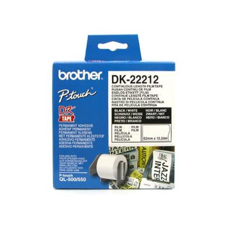 Brother rolka folii 62mm x 15.24m, biała, 1 szt., DK22212, do drukowania etykiet