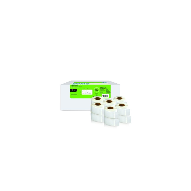 Dymo etykiety papierowe 54mm x 25mm, białe, na adres zwrotny, 12 x 500 szt., 2177563