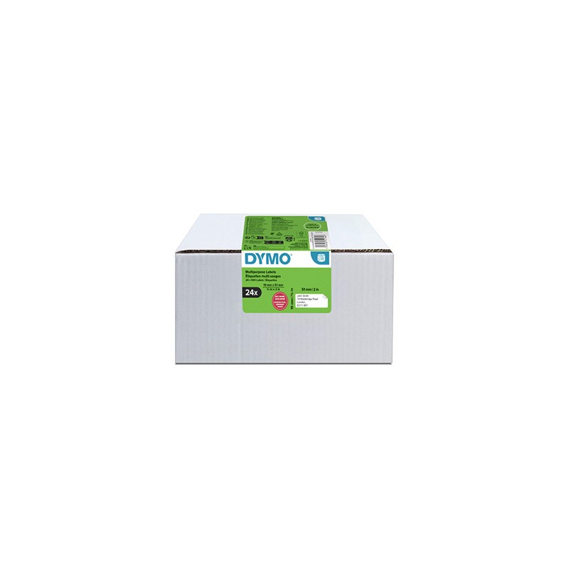 Dymo etykiety papierowe 51mm x 19mm, białe, uniwersalne, usuwalne, 24 x 500 szt., 2234184, op. 24 rolki, cena za 1 szt