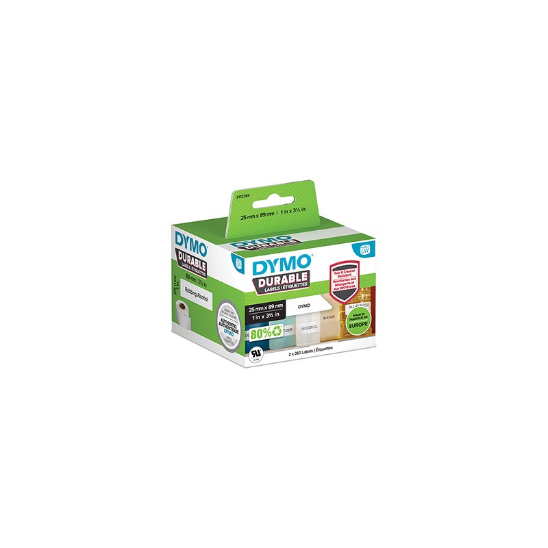 Dymo etykiety polipropylenowe 89mm x 25mm, białe, wielofunkcyjny, 2x350 szt., 2112285