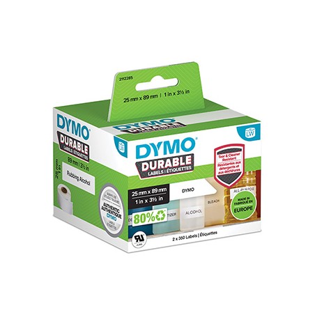 Dymo etykiety polipropylenowe 89mm x 25mm, białe, wielofunkcyjny, 2x350 szt., 2112285