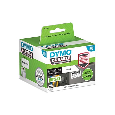 Dymo etykiety polipropylenowe 32mm x 57mm, białe, wielofunkcyjny, 800 szt., 2112289