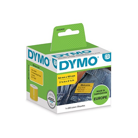 Dymo etykiety papierowe 101mm x 54mm, żółte, adresowe, 220 szt., 2133400