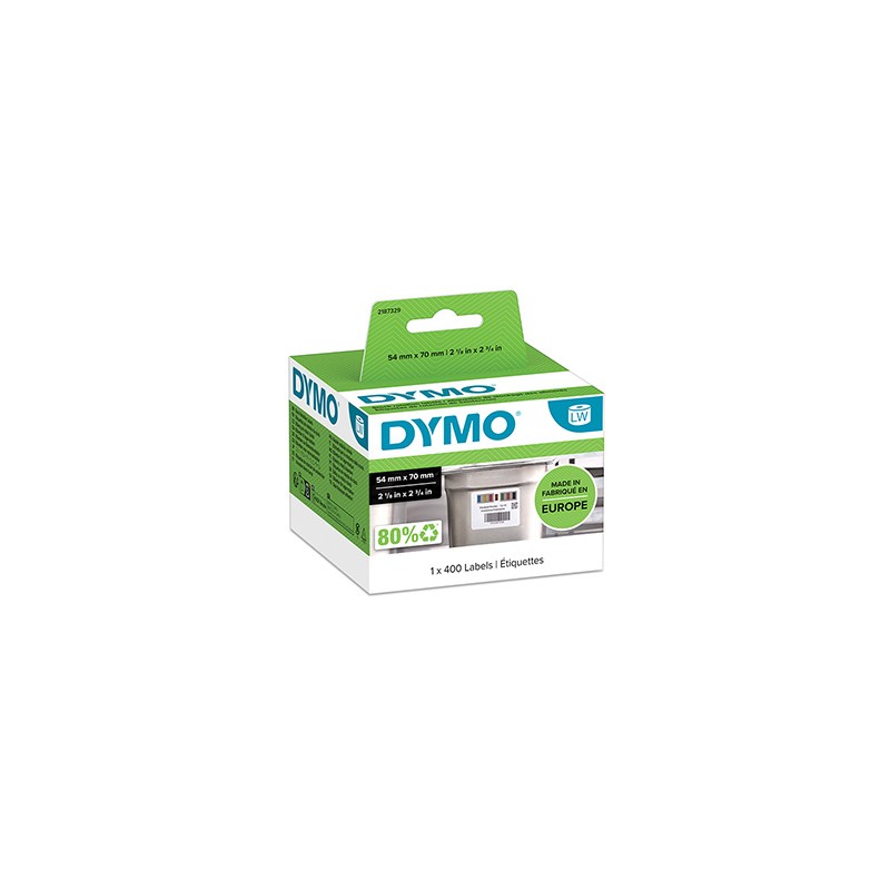 Dymo etykiety papierowe 70mm x 54mm, białe, Etykiety gastronomiczne, 1x400 szt., 2187329