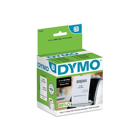 Dymo rolki papierowe 57mm x 91m, biała, Etykieta paragonowa, 2191636