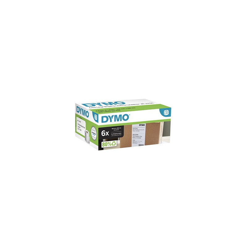 Dymo etykiety papierowe 159mm x 104mm, białe, duże, 6 x 220 szt., 2238107, op. 6 rolek, cena za 1 szt