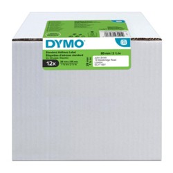 Dymo etykiety papierowe 89mm x 28mm, białe, adresowa, 12 x 130 szt., 2093091, op. 12 rolek, cena za 1 szt