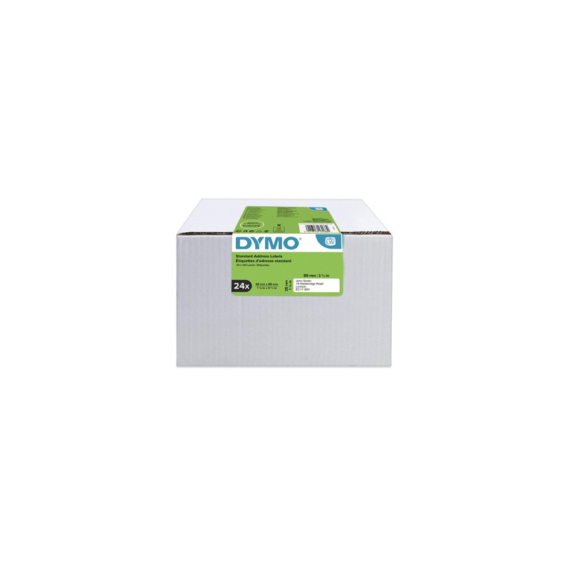 Dymo etykiety papierowe 89mm x 28mm, białe, adresowa, 24 x 130 szt., S0722360