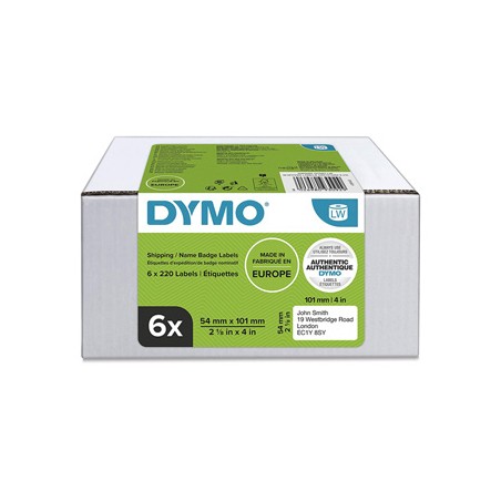 Dymo etykiety papierowe 101mm x 54mm, białe, adresowe, 6 x 220 szt., 2093092, op. 6 rolek, cena za 1 szt