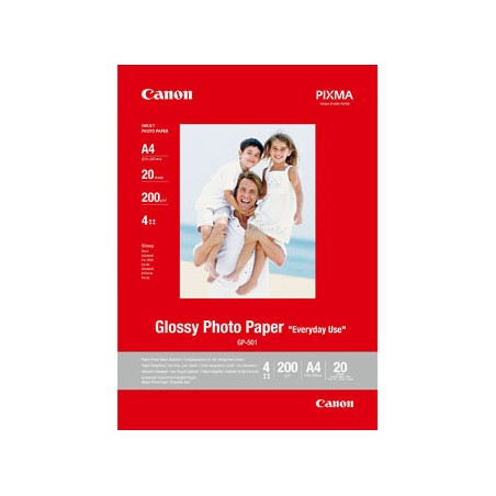 Canon Glossy Photo Paper, GP-501, foto papier, połysk, GP-501 typ 0775B082, biały, A4, 210 g/m2, 20 szt., atrament