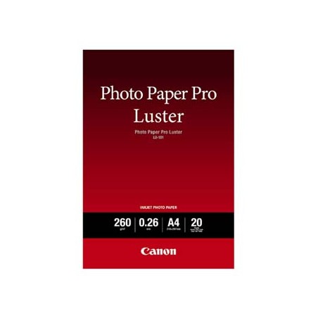 Canon Photo Paper Pro Luster, LU-101, foto papier, połysk, 6211B006, biały, A4, 260 g/m2, 20 szt., atrament