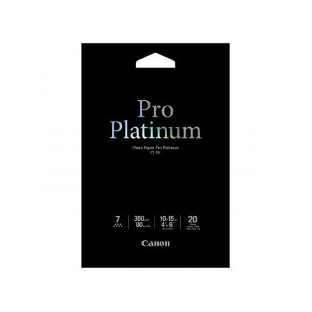 Canon Photo Paper Pro Platinu, PT-101, foto papier, połysk, 2768B013, biały, 10x15cm, 4x6", 300 g/m2, 20 szt., atrament