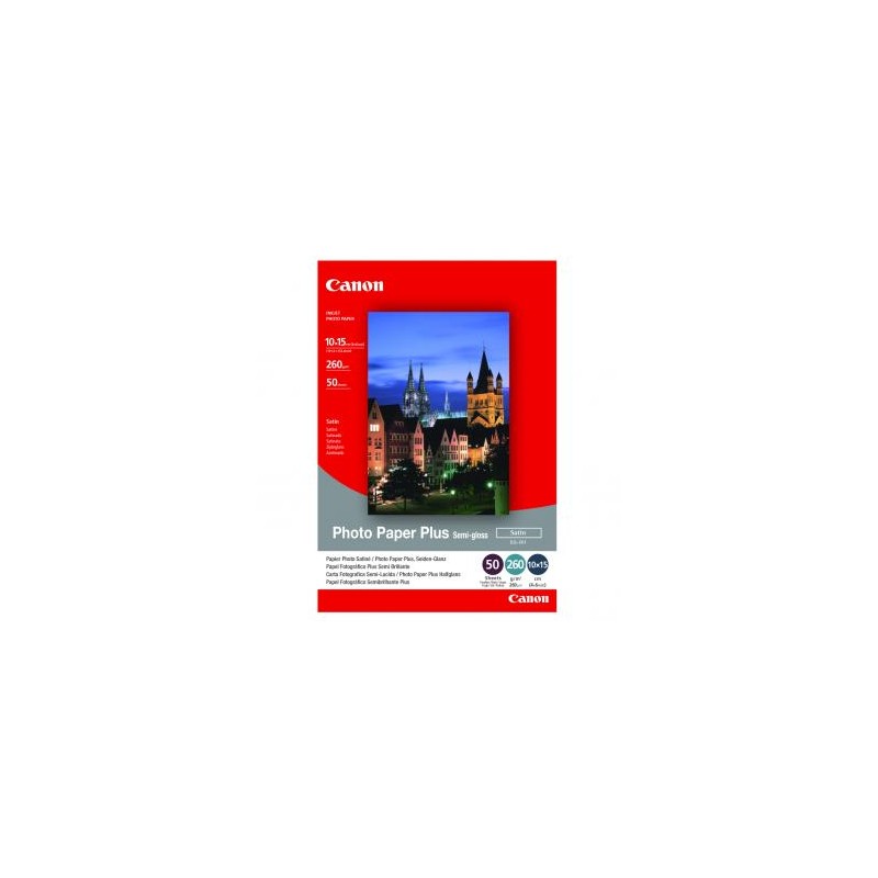 Canon Photo Paper Plus Semi-G, SG-201 S, foto papier, półpołysk, satynowy typ 1686B015, biały, 10x15cm, 4x6", 270 g/m2, 50 szt.,