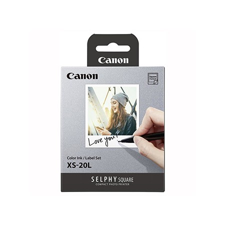 Canon XS-20L papier + ink, XS-20L, foto papier, samoprzylepny, 4119C002, biały, 20 szt., termosublimacyjny,Canon SELPHY Square Q