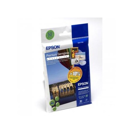 Epson Premium Semigloss Photo, C13S041765, foto papier, połysk, biały, 10x15cm, 4x6", 251 g/m2, 50 szt., atrament