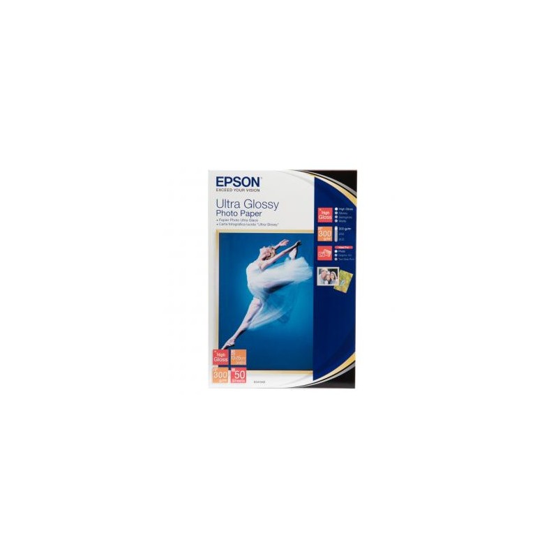 Epson Ultra Glossy Photo Pape, C13S041943BH, foto papier, połysk, biały, R200, R300, R800, RX425, RX500, 10x15cm, 4x6", 300 g/m2
