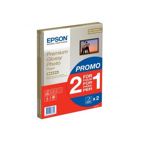Epson Premium Glossy Photo Pa, C13S042169, foto papier, gratis 1+1 typ połysk, biały, A4, 255 g/m2, 30 szt., atrament