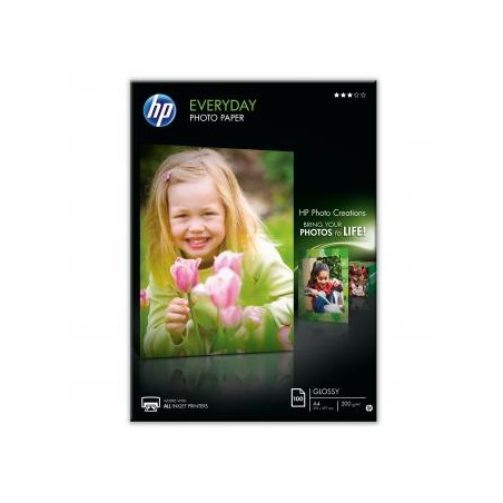 HP Everyday Glossy Photo P, Q2510A, foto papier, do codziennego użytku typ połysk, biały, A4, 200 g/m2, 100 szt., atrament