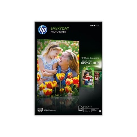 HP Everyday Glossy Photo P, Q5451A, foto papier, połysk, biały, A4, 200 g/m2, 25 szt., atrament