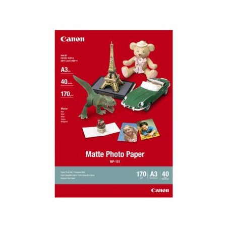 Canon Matte Photo Paper, MP-101 A3, foto papier, matowy, 7981A008, biały, A3, 170 g/m2, 40 szt., atrament