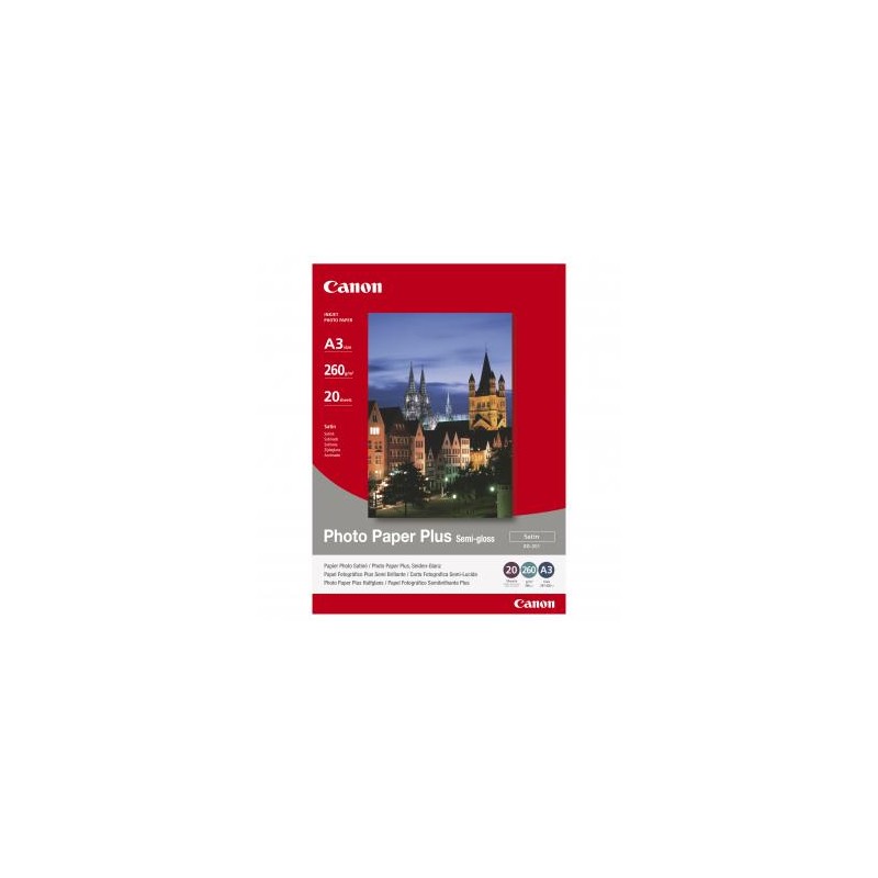 Canon Photo Paper Plus Semi-G, SG-201 A3, foto papier, półpołysk, satynowy typ 1686B026, biały, A3, 260 g/m2, 20 szt., atrament