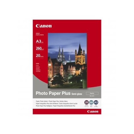Canon Photo Paper Plus Semi-G, SG-201 A3, foto papier, półpołysk, satynowy typ 1686B026, biały, A3, 260 g/m2, 20 szt., atrament