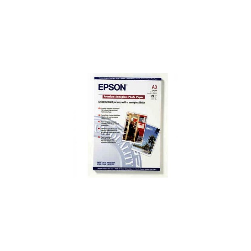 Epson Premium Semigloss Photo, C13S041334, foto papier, półpołysk, biały, Stylus Photo 1290, 2100, A3, 251 g/m2, 20 szt., atrame