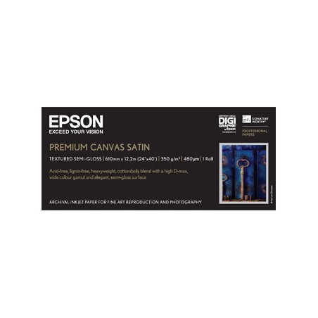 Epson 610/12.2/Paper Roll PremierArt Water Resistant Canvas Roll, wodoodporny, 24", C13S041847, 350 g/m2, papier, 610mmx12.2m, b