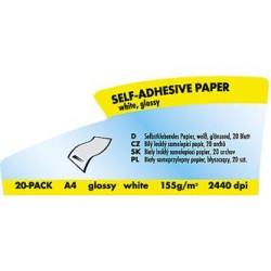 Logo samoprzylepna/y papier, połysk, biały, A4, 155 g/m2, 2400dpi, 20 arkusza, do drukarek laserowych, L