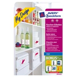 Avery Zweckform samoprzylepna/y etykiety, na láhve, A4, 90x120mm, 5 arkusza, do drukarek atramentowych, O