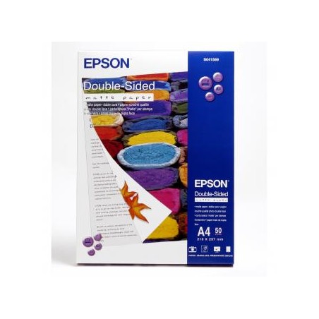 Epson Double-Sided Matte Paper, biała, 50, szt. szt., dwustronny druk, C13S041569, do drukarek atramentowych, 210x297mm (A4), A4
