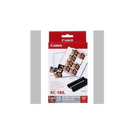 Etykiety Canon Selphy CP XXX, biała, 18, szt. szt., KC18IL, do drukarek termosublimacyjnych, 22x17,3mm, w opakowaniu tusz