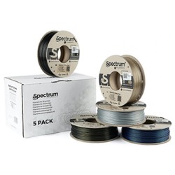 Spectrum Filament PLA Glitter 5x250g, mix, Aurora Gold, Volcano Grey, Silver Metallic, Clear Gold, Stardust Blue