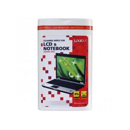 Środki czyszczące chusteczki jednorazowe, na LCD, notebooki, pudełko, 50szt., Logo