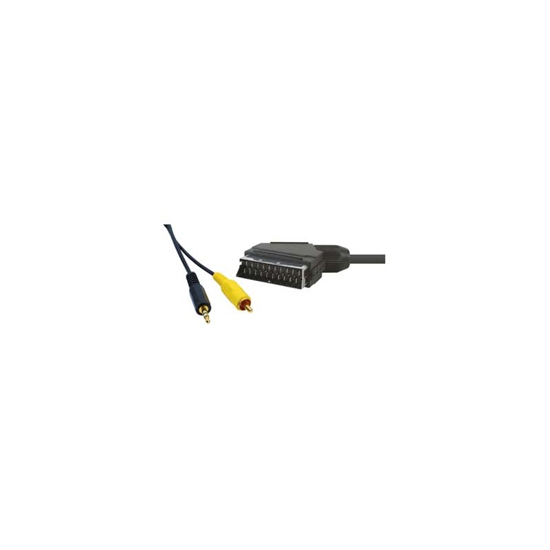 Audio/Video kabel SCART M - CINCH M + Jack (3.5mm) M, 1.5m, czarny, EOL