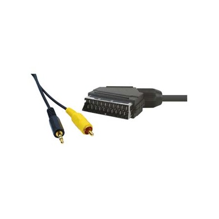 Audio/Video kabel SCART M - CINCH M + Jack (3.5mm) M, 1.5m, czarny, EOL