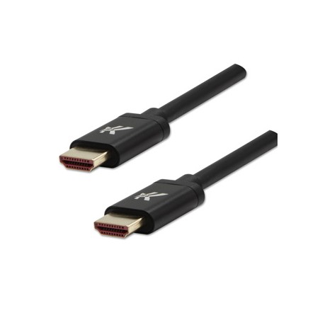 Video Kabel HDMI M - HDMI M, HDMI 2.1 - Ultra High Speed, 1m, pozłacane złącza, aluminiowa obudowa,, czarny, Logo 8K@60Hz, 48Gb/