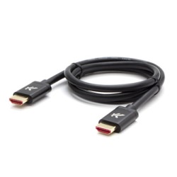 Video Kabel HDMI M - HDMI M, HDMI 2.1 - Ultra High Speed, 2m, pozłacane złącza, aluminiowa obudowa,, czarny, Logo 8K@60Hz, 48Gb/