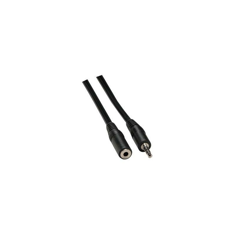 Przedłużacz do kabli audio Jack (3,5mm) M - Jack (3,5mm) F, 3m, czarna, Logo