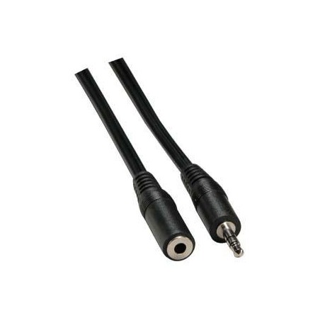 Przedłużacz do kabli audio Jack (3,5mm) M - Jack (3,5mm) F, 3m, czarna, Logo