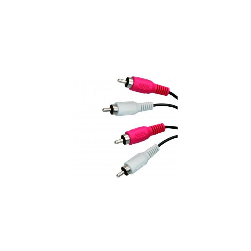 Audio Kabel 2x Cinch M - 2x Cinch M, 0.5m, czarna