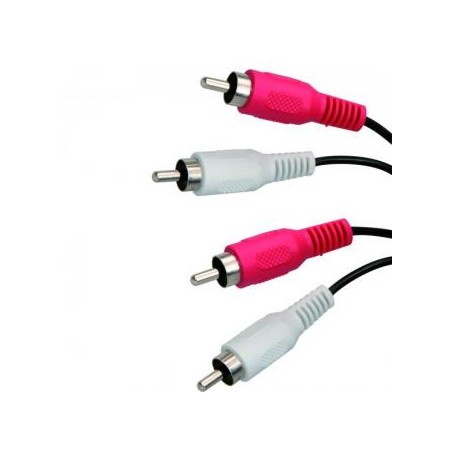 Audio Kabel 2x CINCH M - 2x CINCH M, 1.5m, czarna, Logo