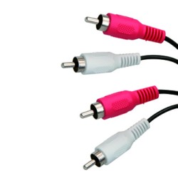 Audio Kabel 2x CINCH M - 2x CINCH M, 1.5m, czarna, Logo blister, EOL