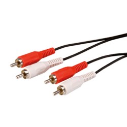 Audio Kabel 2x CINCH M - 2x CINCH M, 1.5m, czarna, Logo blister, EOL