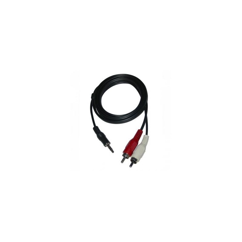 Audio Kabel Jack (3,5mm) M - 2x CINCH M, 1.5m, czarna, Logo
