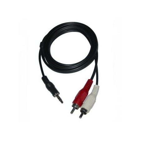 Audio Kabel Jack (3,5mm) M - 2x CINCH M, 1.5m, czarna, Logo