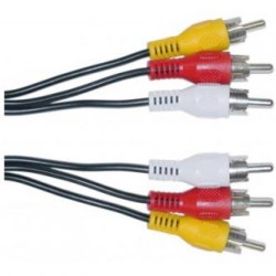Video Kabel 3x CINCH M - 3x CINCH M, 2m, czarna