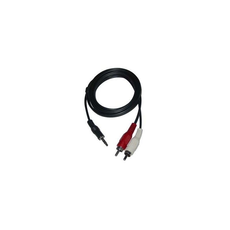 Audio Kabel Jack (3,5mm) M - 2x CINCH M, 5m, czarna